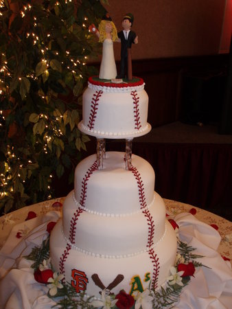 Baseball-Themed Wedding Cake