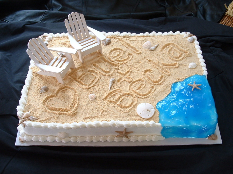 Beach Theme Bridal Shower Cake