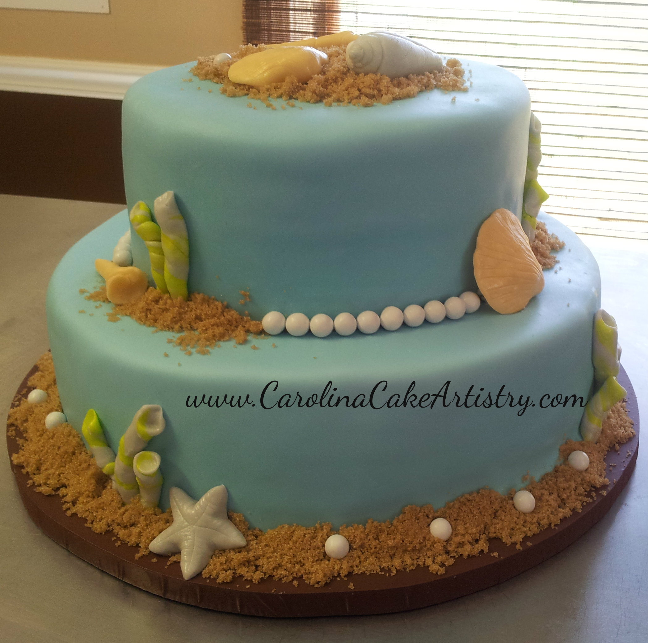 Beach Theme Bridal Shower Cake