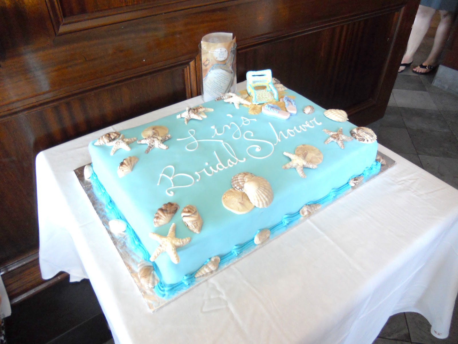 Beach Theme Bridal Shower Sheet Cake