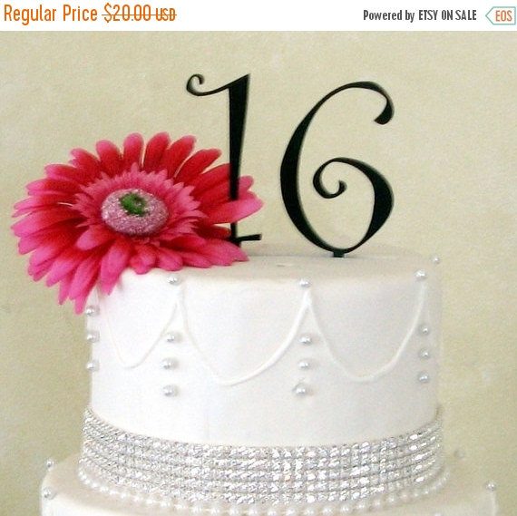 Black Gold and Silver Sweet 16 Cake