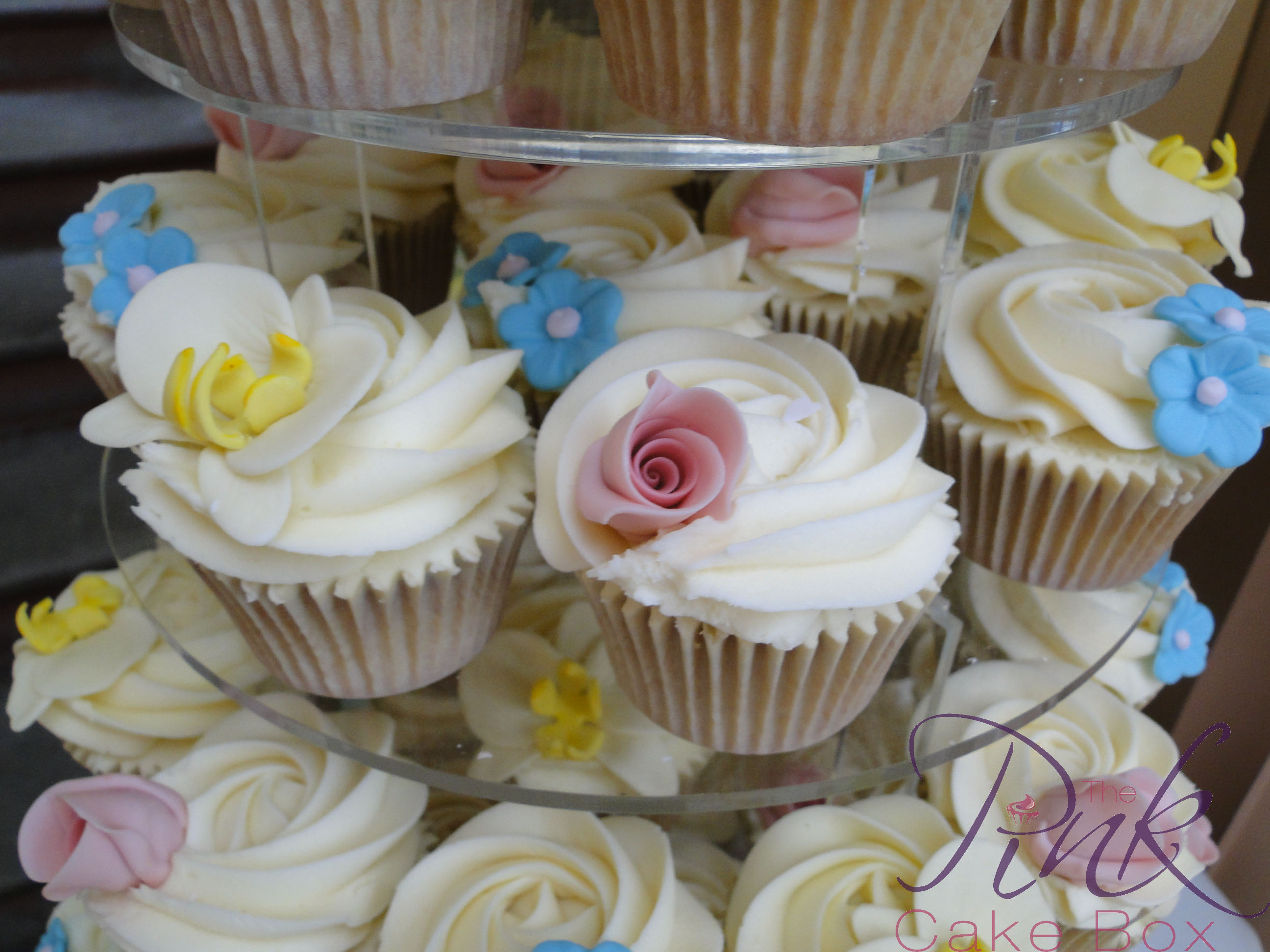 Blue and Green Cupcake Wedding Cakes