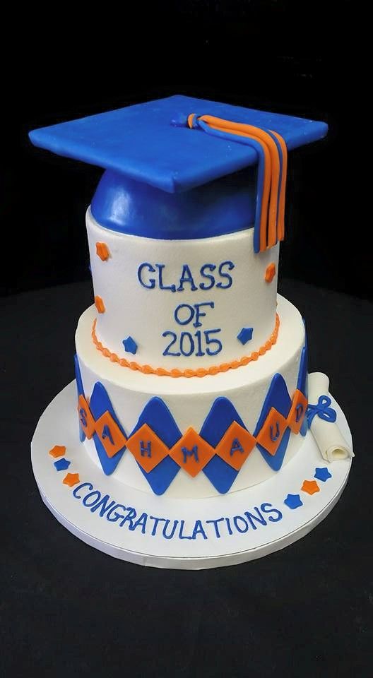 Blue and Orange Graduation Cake Ideas