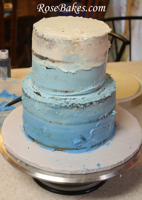 Blue Buttercream Wedding Cakes