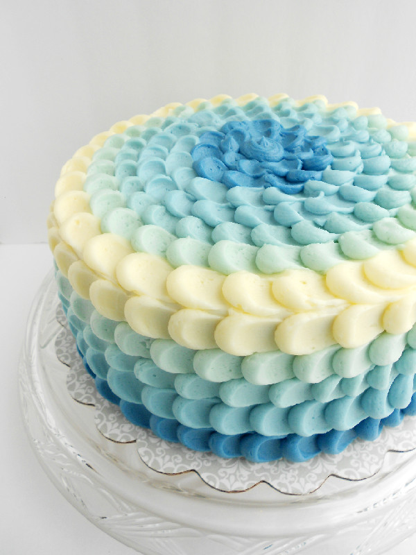 Blue Ombre Petal Cake