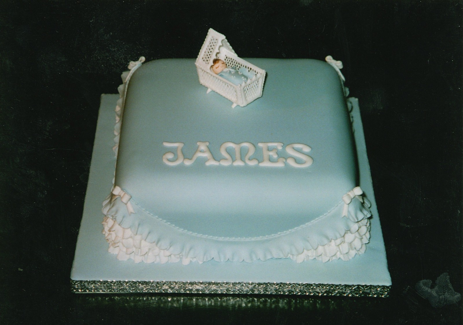 Boy Christening Cake Square