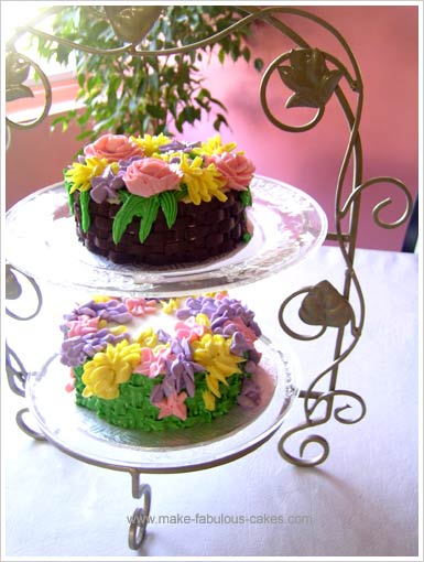 Cake with Buttercream Spring Flowers