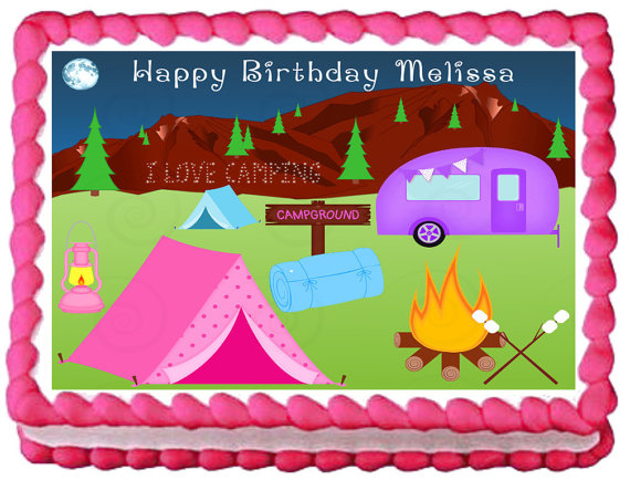 Camping Sheet Cake Decorations