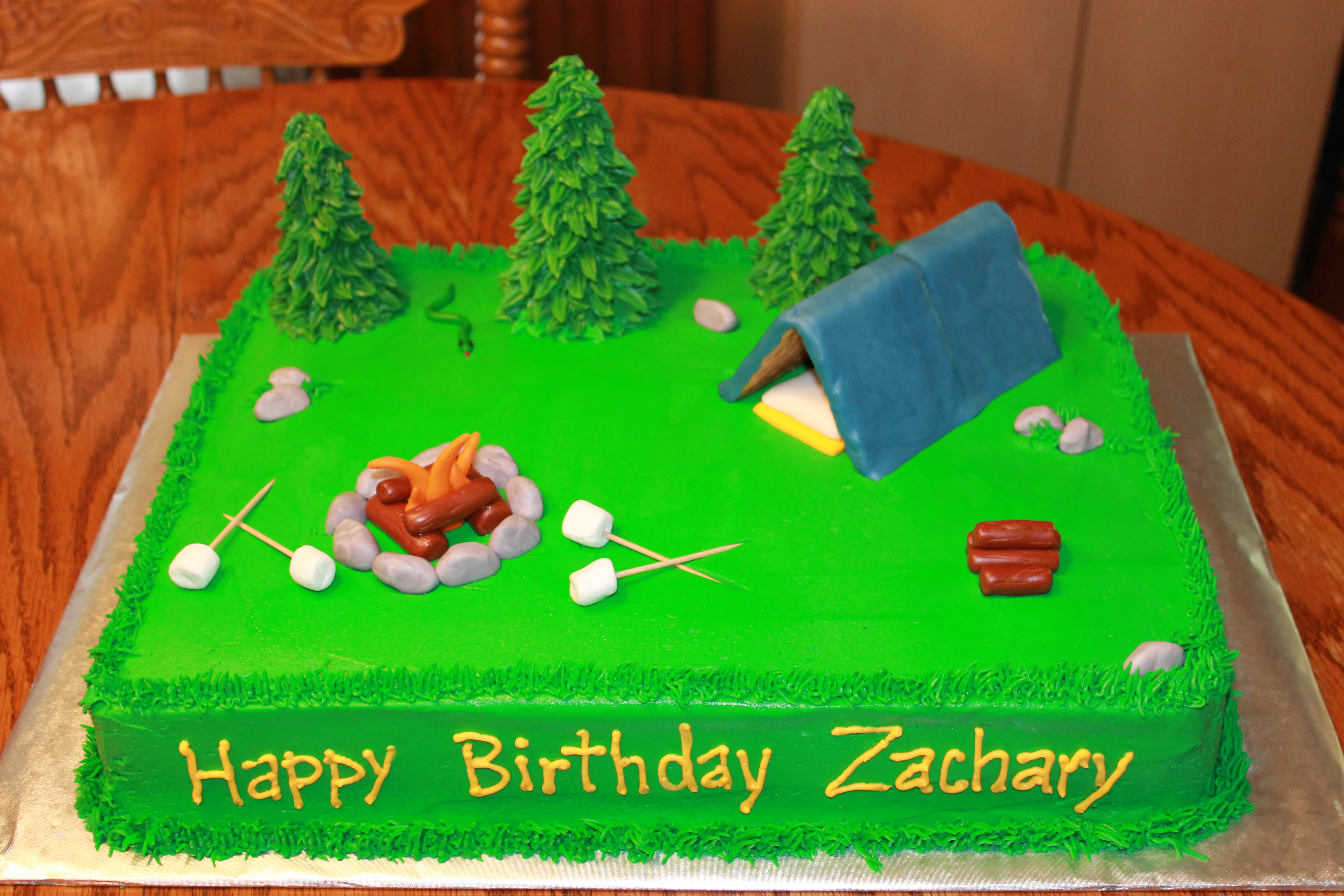 Camping Sheet Cake Camping Sheet Cake
