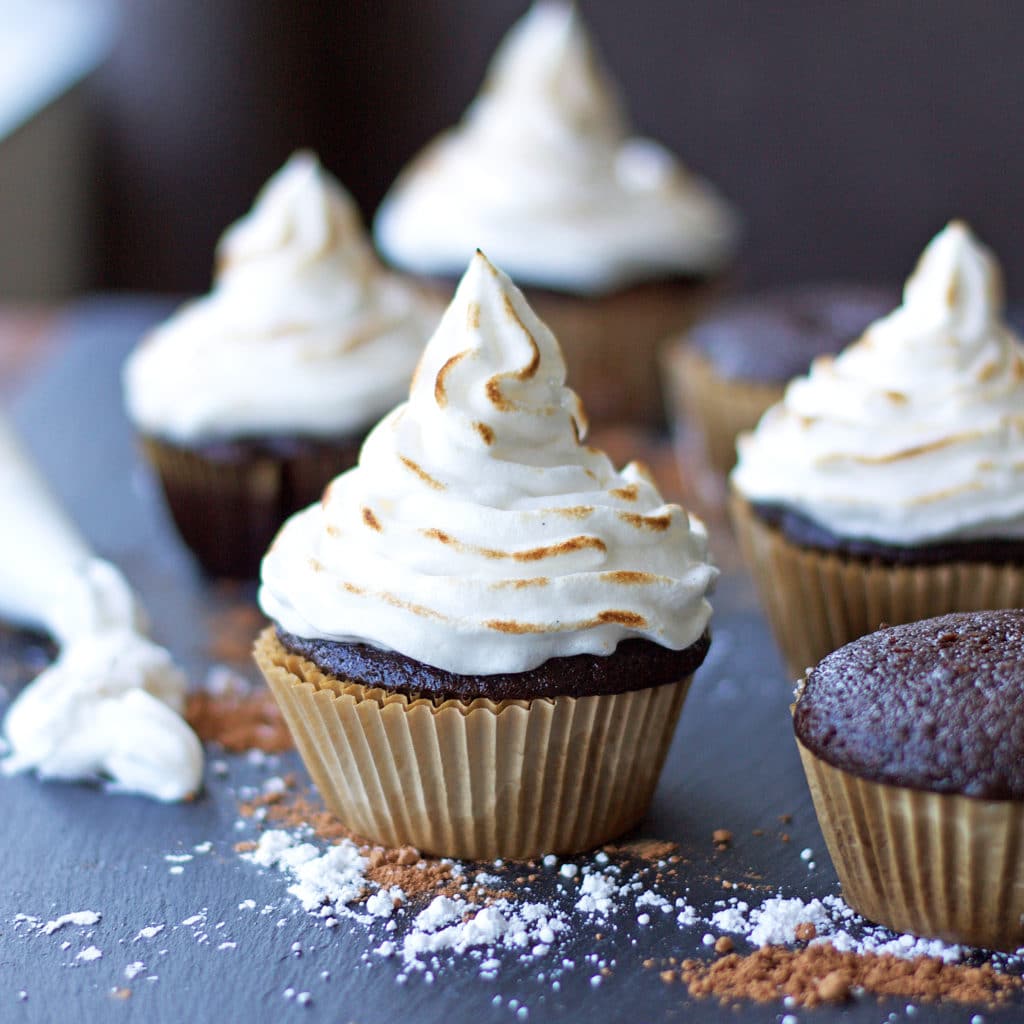 Chocolate Cupcakes with Marshmallow Frosting