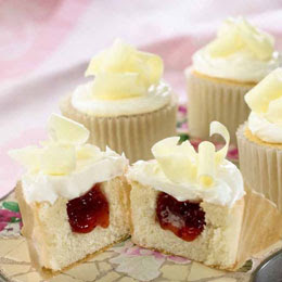 Chocolate Cupcakes with Strawberry Filling