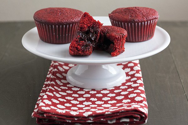 Chocolate Red Velvet Stuffed Cupcakes