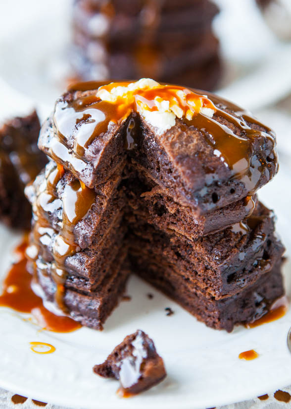 Chocolate Salted Caramel Pancakes