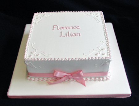 Christening Cake Square Christening Cake Square