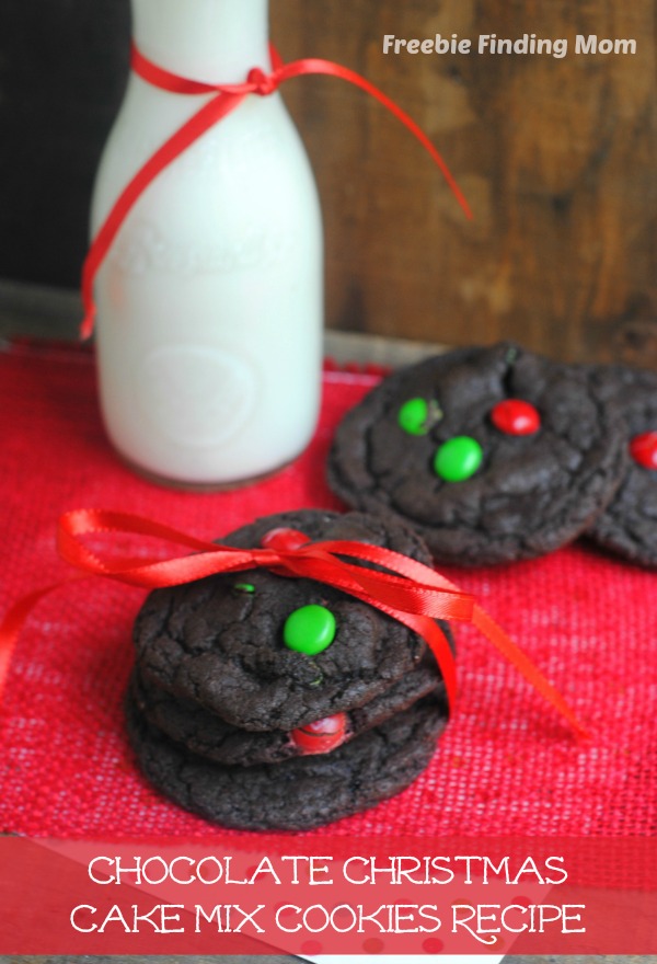 Christmas Chocolate Cake Mix Cookies