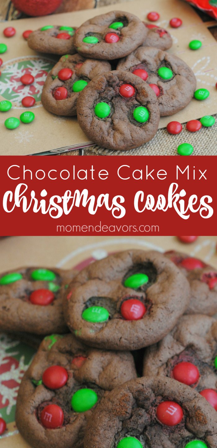 Christmas Chocolate Cake Mix Cookies