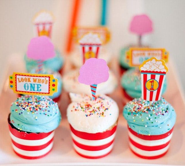 Circus Birthday Party Cupcakes