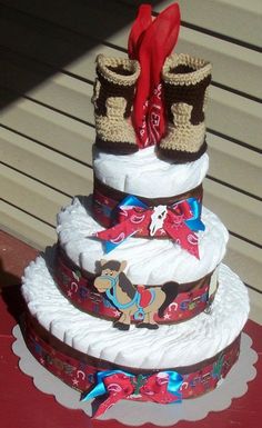 Cowboy Baby Shower Diaper Cake