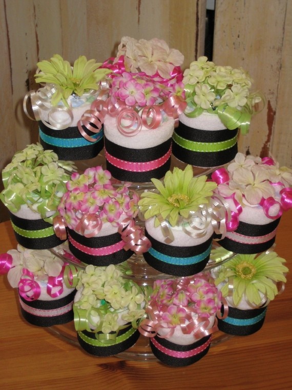 Cupcake Diaper Cake On Stand