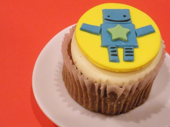 Cupcake Toppers Fondant Robots