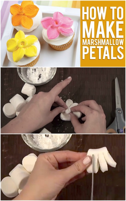 Cupcakes with Marshmallow Flowers