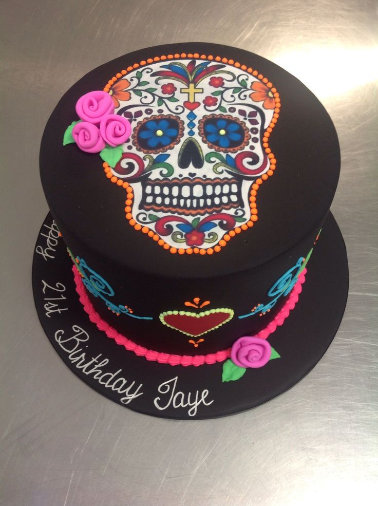 Day of the Dead Sugar Skull Birthday Cake Day of the Dead Sugar Skull Birthday Cake
