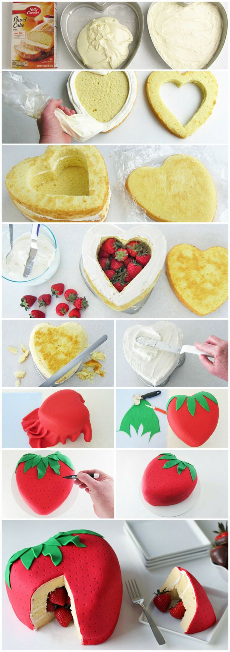 DIY Strawberry Surprise Cake