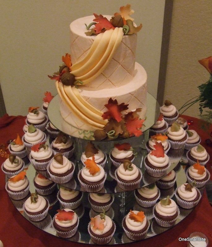 Fall Wedding Cupcake Tower Cake