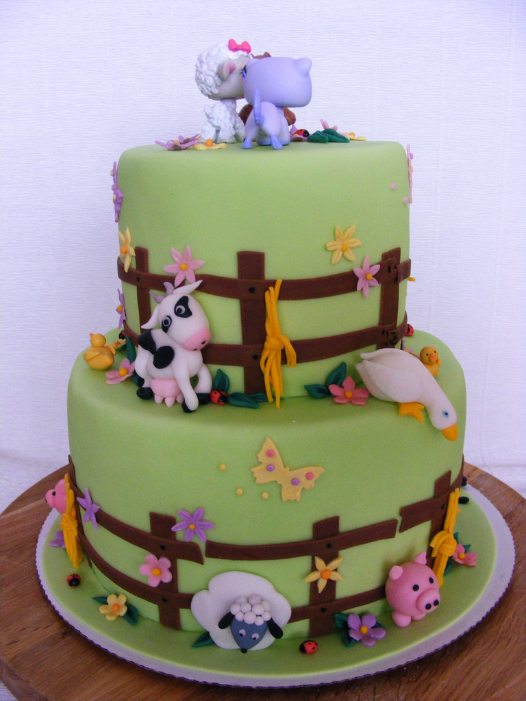 Farm Animal Baby Shower Cake
