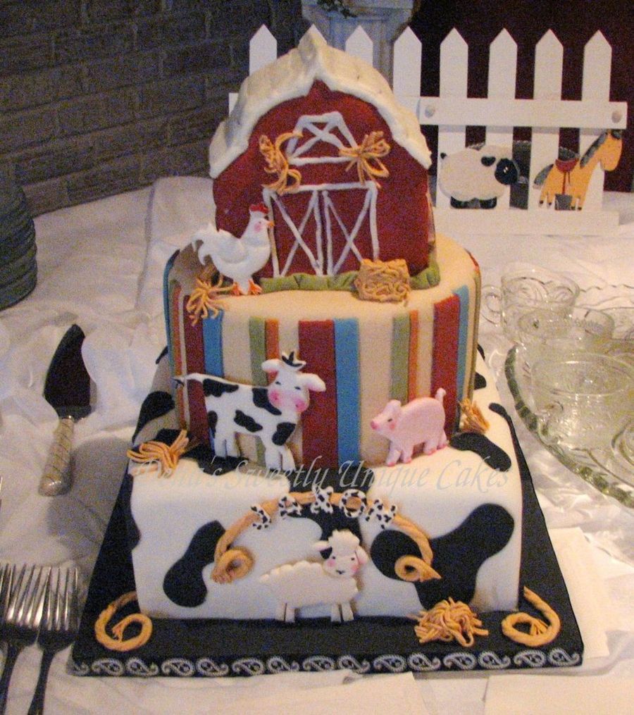 Farm Theme Baby Shower Cake