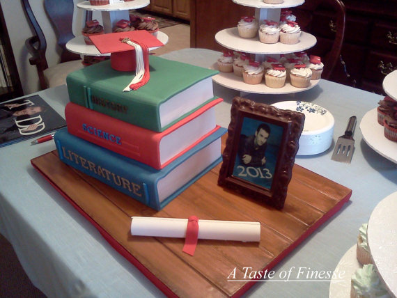 Fondant Graduation Book Cake