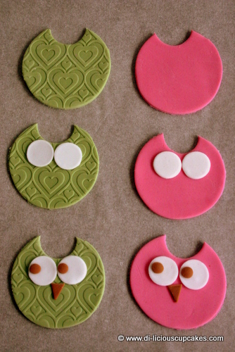 Fondant Owl Cupcake Toppers