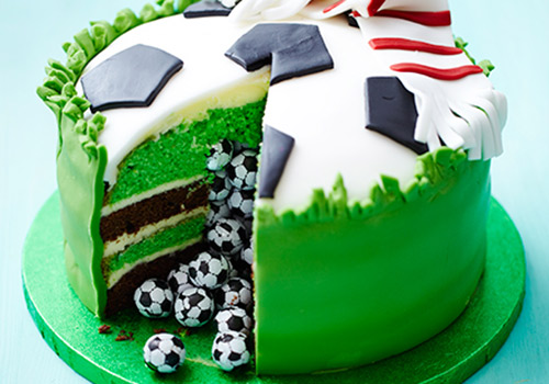 Football Pinata Surprise Cake