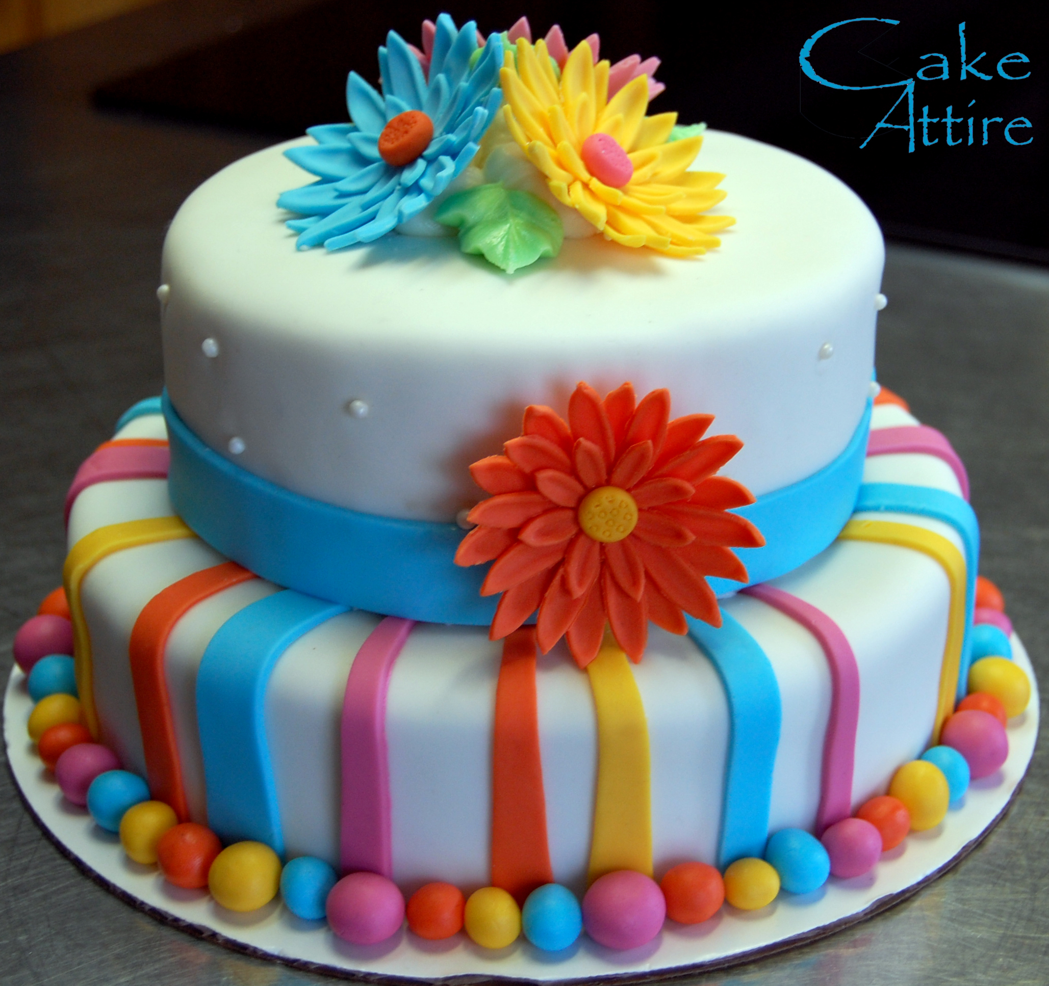Gerbera Daisy Birthday Cake