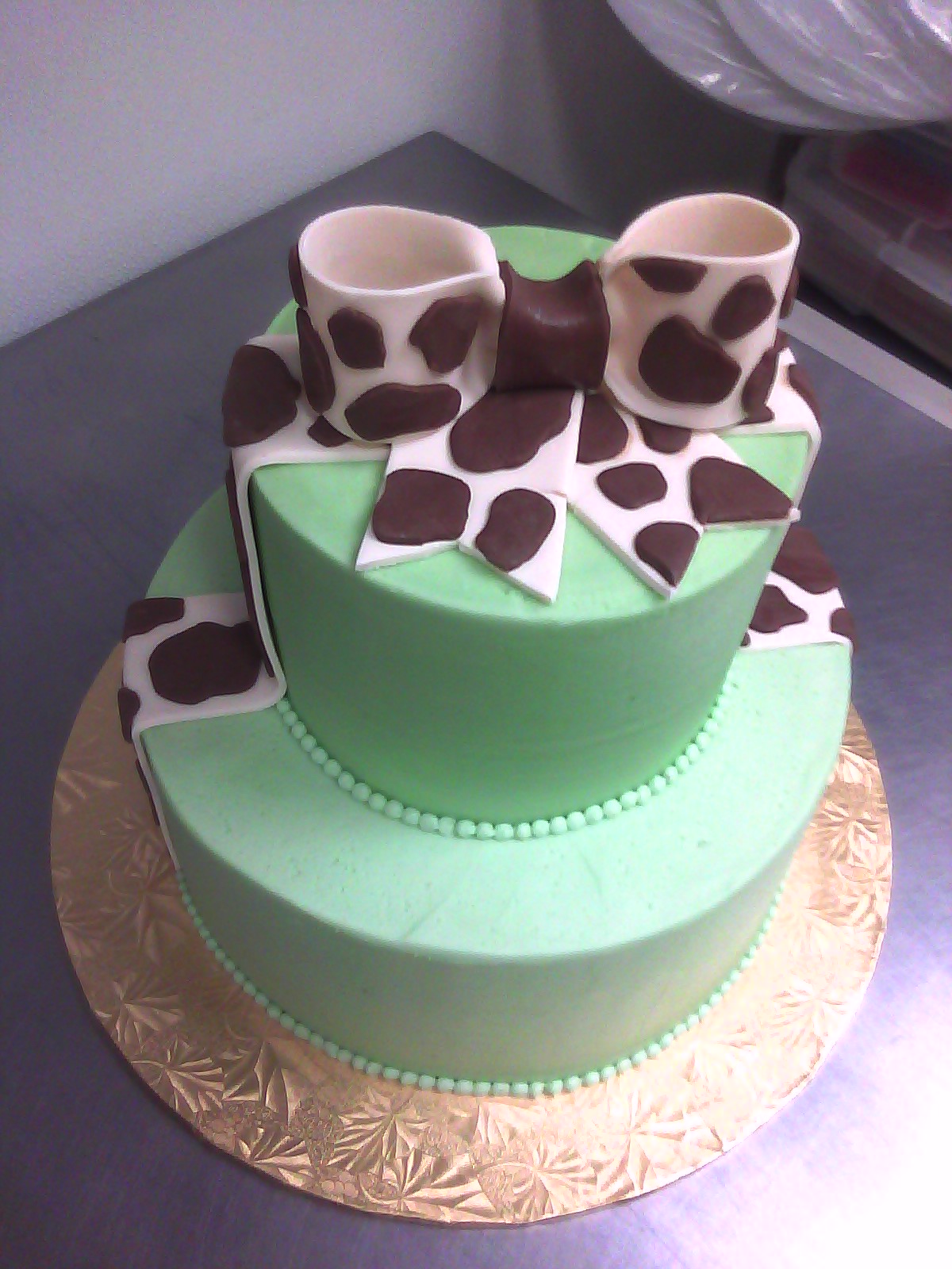 Giraffe Print Baby Shower Cake