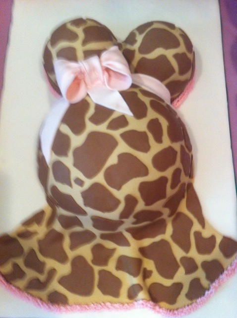 Giraffe Print Baby Shower Cake