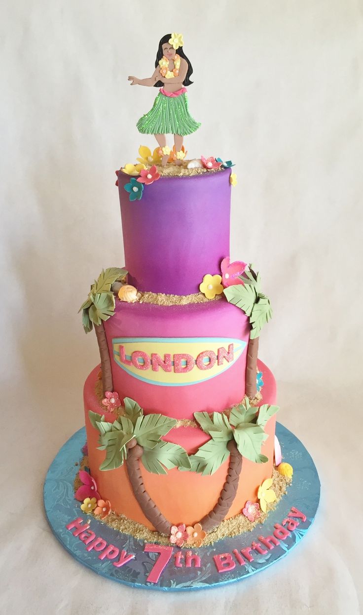 Girls Hawaiian Birthday Cake