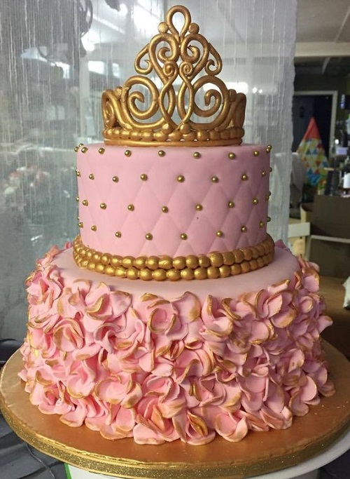 Gold and Pink Baby Shower Cake Gold and Pink Baby Shower Cake