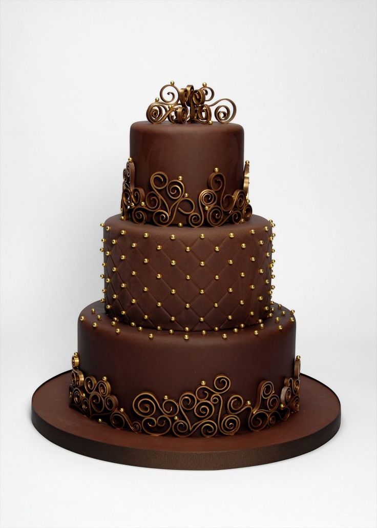 Gold Chocolate Wedding Cake