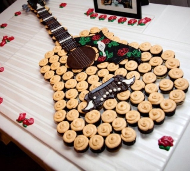 Guitar Cakes Made of Cupcakes