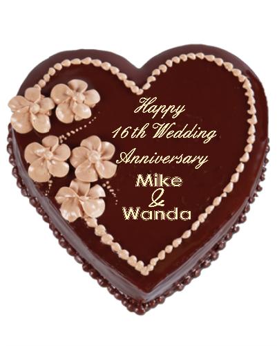 Happy 16th Wedding Anniversary Cake