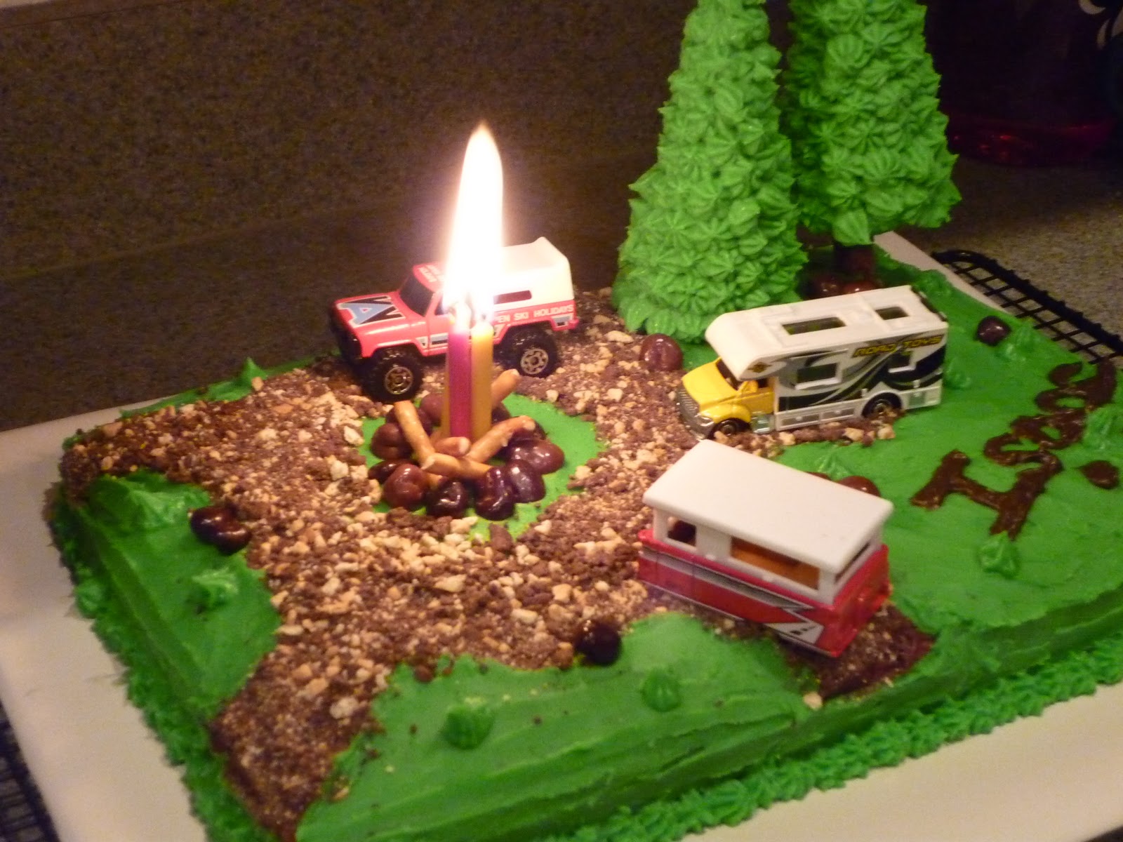 Happy Camper Birthday Cake
