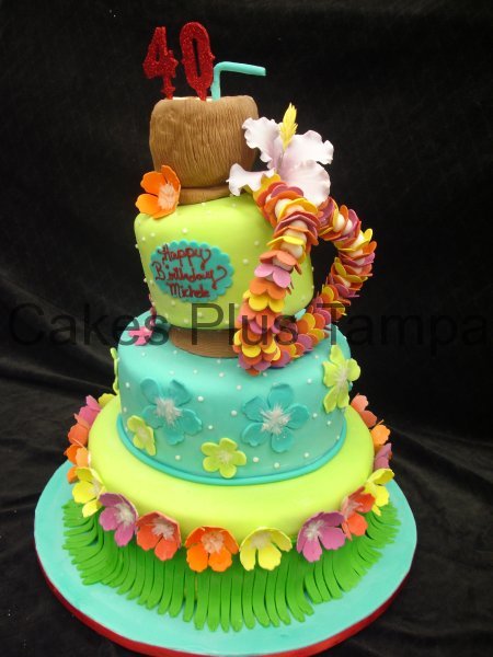 Hawaiian Luau Birthday Cake