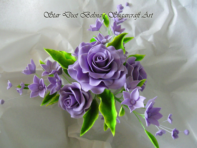 Image Pink Rose Spray Sugar Flowers Image Pink Rose Spray Sugar Flowers