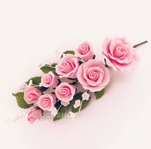 Image Pink Rose Spray Sugar Flowers Image Pink Rose Spray Sugar Flowers