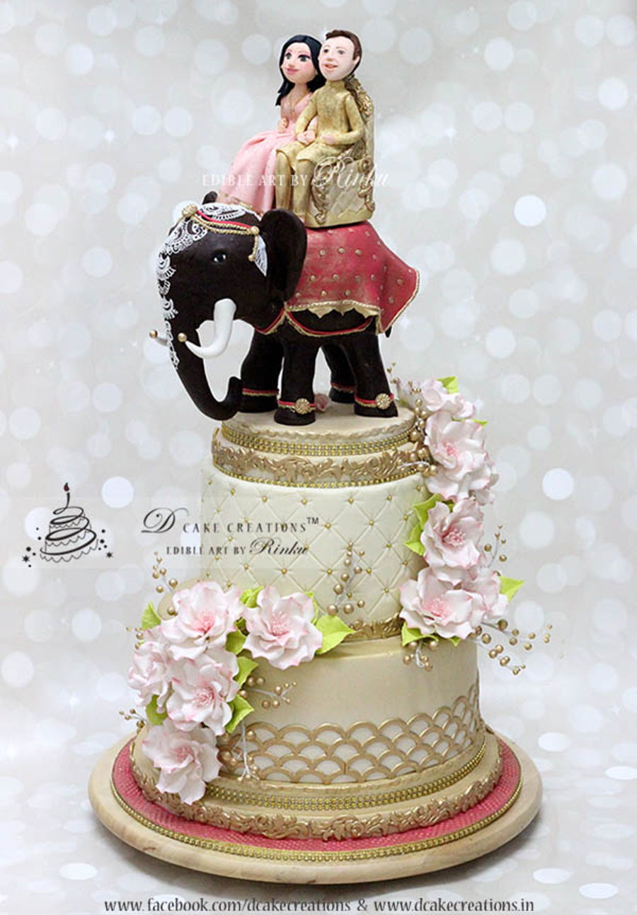 Indian Elephant Wedding Cake