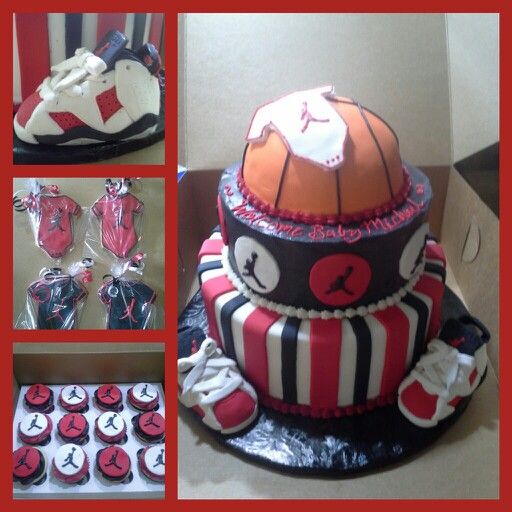 Jordan Theme Baby Shower Cake Jordan Theme Baby Shower Cake