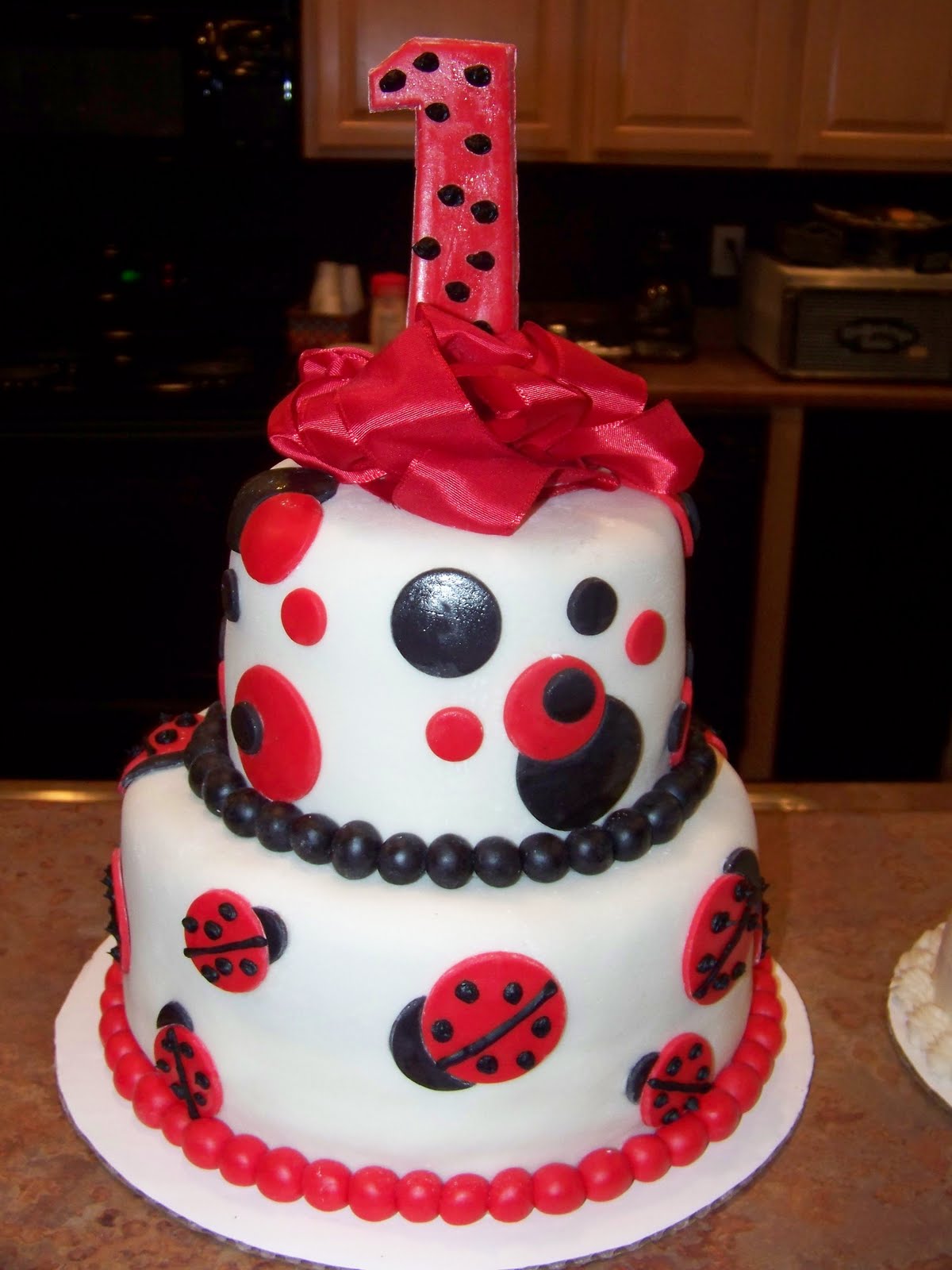 Ladybug First Birthday Cake