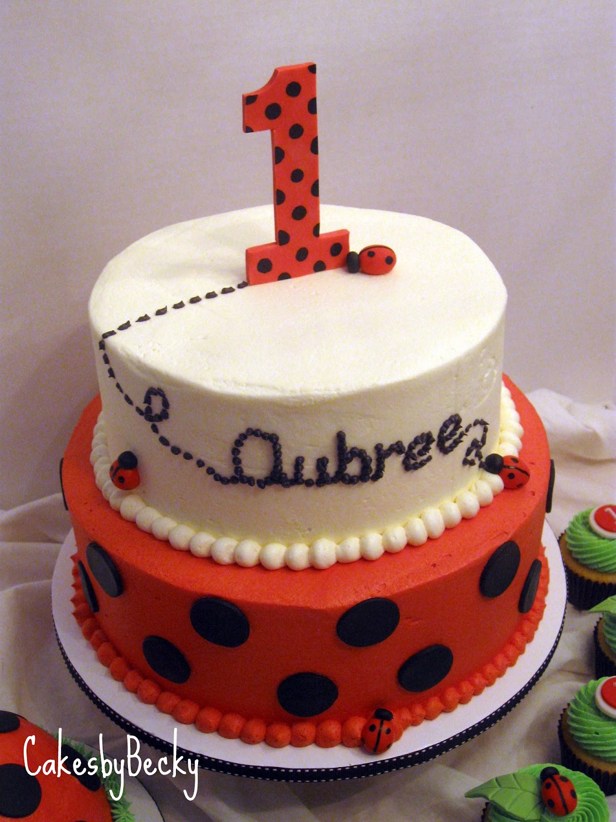 Ladybug First Birthday Cake