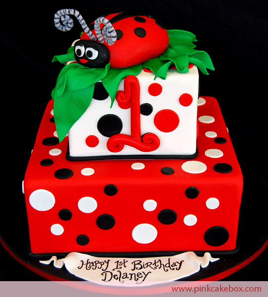 Ladybug First Birthday Cake